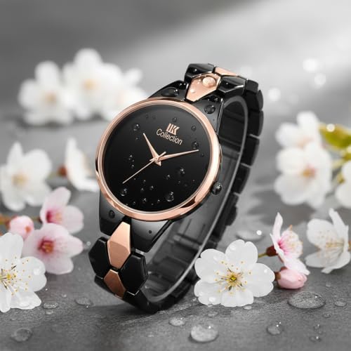 Image of IIK COLLECTION Watch for Women Round Dial |Analogue Quartz Movemnet Ladies Watch|Long Battery Life|Stainless Steel Adjustable Bracelet Chain Strap|Fancy Clasp Safety Watch for Woman