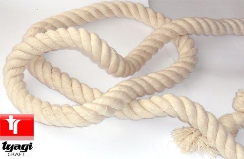 Tyagi Craft 4mm Cotton Rope 100% Natural Cotton Rope Twine Lariat Lasso Hawser Cordage Length 1 Meter