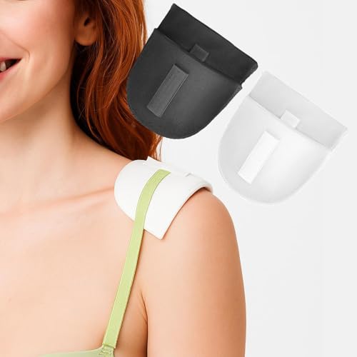 My Royale® - Hombreras mujer, hombreras de espuma, perfectas para dar un toque moderno a cualquier outfit, ligeras y cómodas, 2 pares en blanco y negro, agarre con velcro, Hombreras mercería.