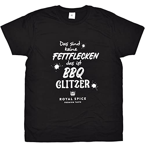 Royal Spice T-Shirt Das sind Keine Fettflecken, das ist BBQ Glitzer - DAS BBQ Statement schlechthin - Hochwertiger Digitaldruck, 100% Baumwolle & Moderne Passform - Größe S - 3 XL - Unisex Schwarz Cover
