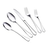 Moxinox 20 Piece Flatware Set Stainless Steel Silverware Tableware Service for 4