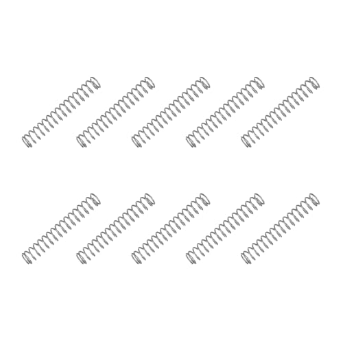 QUARKZMAN Petit ressort de compression 4,5 mm DE 0,5 mm diamètre du fil 30 mm longueur libre 304 acier inoxydable ressort d'extension (ton argenté, lot de 10)