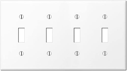 Cubierta metálica para interruptor de luz de 4 bandas, placa de pared de cuatro bandas para interruptores de luz estilo palanca, acero inoxidable Cubierta metálica para interruptor de luz de 4 bandas, placa de pared de cuatro bandas para interruptores de luz estilo palanca, acero inoxidable
