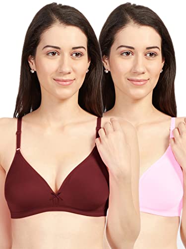 Image of SONARI Omania Womens Non-Padded Cotton Polyester Bras - Solid, Non-Wired, Medium Coverage, Hand Washable (Pack of 2)