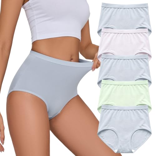 Image of Womens Underwear Pack,C Section High Waisted Tummy Control Moisture-Wicking Brief Underwear,plus size Panties 6Packs