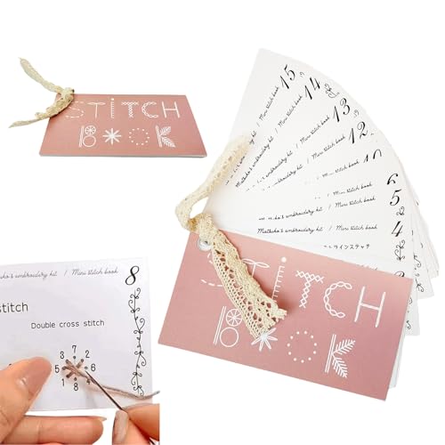 Kinretixia Mini libro di cucito creativo, mini set creativo fai da te, migliora le tue abilità di cucito, libro per ricamo, mini set da cucito portatile
