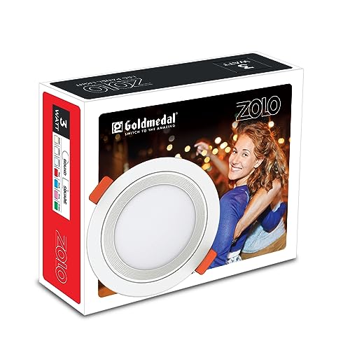 Image of Goldmedal Zolo 3W LED Round Panel Light for Bedroom, Living Room, Dining Room, Kitchen - Pink | Pack of 1 | 75 Lumen per Watt