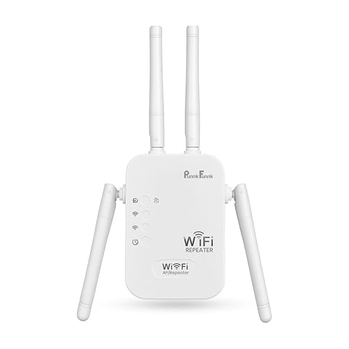 PunnkFunnk 300Mbps WiFi Range Extender | 2.4GHz Signal Booster & Repeater | 10m Coverage, Connect Upto 10 Devices | Router & Access Point with Dual LAN Ports