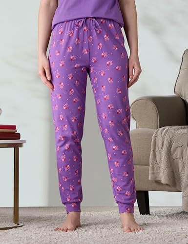 Image of Amazon Brand - Symbol Women Cotton T-Shirt and Jogger Night Suit | Two Piece Set| Regular Fit (Available in Plus Sizes)