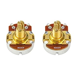 IKN 2 pièces Pots de contrôle du Volume de tonalité de guitare pleine taille A500K Potentiomètre Audio conique L18mm or Long arbre fendu - Les Beatles, Paul McCartney, John Lennon, RIngo Starr, George Harrison IKN 2 pièces Pots de contrôle du Volume de tonalité de guitare pleine taille A500K Potentiomètre Audio conique L18mm or Long arbre fendu – Image 2