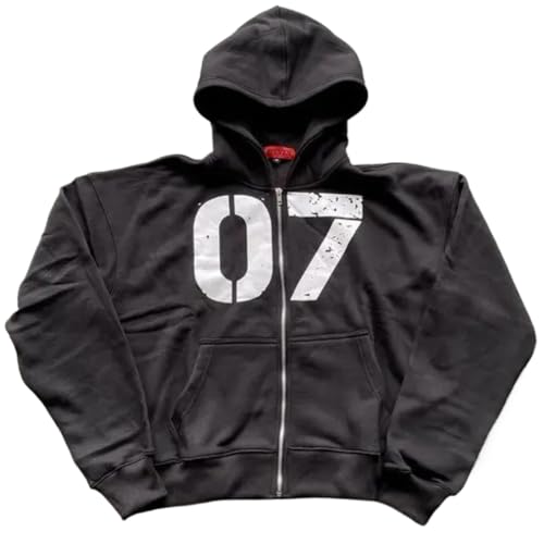 RSGMU Zip Up Hoodie Light Jackets for Men Streetwear Hoodies Men's Fashion Hoodies & Sweatshirts Y2k Zip Up Hoodie Y2k (black,Small)