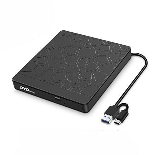 Tarnel DVD CD Externa USB 3.0 Tipo C Lector de CD Externa Porttil con Lectore de Tarjetas SD/TF Disquetera External Drives ptico CD DVD +/-RW para Window XP 7 8/10 Macbook