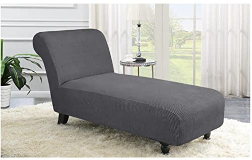 OOFAYWFD Stretch Chaise Lounge Cover Indoor, Armless Chaise Chair Slipcover Furniture Protector Recliner Sofa Covers for Living Room Machine Washable (Color : M, Size : 1pcs)