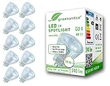 mr11 led 12v 20w EINSATZBEREICH: Diese flimmerfreie greenandco LED Lampe ersetzt herkömmliche 230V GU4 Halogenspots mit 30W Leistung. Die Lichtfarbe von 3000K (warmweiß) und die naturgetreue Farbwiedergabe (CRI>90) ist ideal für Wohn- und für Arbeitsbereiche. Der Abstrahlwinkel beträgt 38°. Der schmale Winkel ist ideal zur Akzentbeleuchtung geeignet.