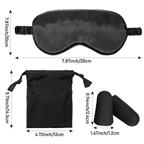 Geyoga GEYOGA-KR4347 Silk Satin Sleeping Mask Eye Mask Set Include 2 Blindfold Eyeshade Elastic Strap Double Layer Silk Filling Eye Cover 2 Ear Plugs 2 Storage Bags For Women And Men Sleep Travel Nap thumb #5