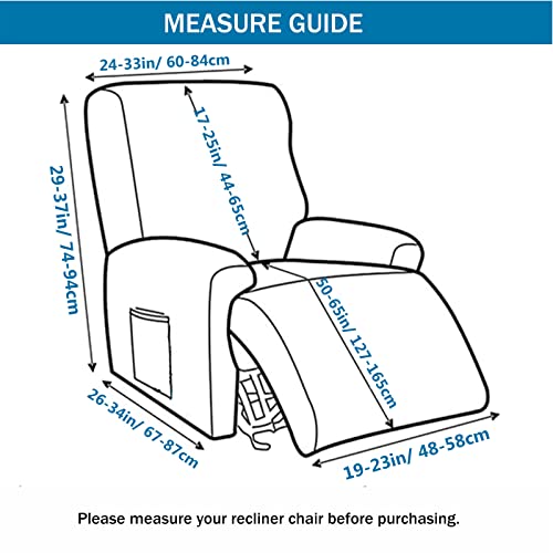 Krfoonn Recliner Slipcovers Stretch Printed Sofa Cover 4-Piece Lazy Boy Chair Covers Fallon Collection Slipcover Furniture Protector Leather Recliner Chair Cover For Rocking Recliner, A15 #TOP5