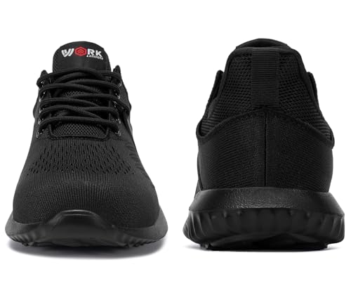 Image of LARNMERN Slip On Steel Toe Work Shoes Men's Slip Resistant Safety Sneaker Lightweight Comfortable Shoe