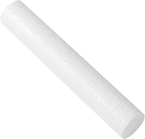 Miniatura 4 de Crafjie Cilindros de espuma para manualidades y suministros de arte (0.9 x 10 pulgadas, 9 unidades), varillas de espuma de poliestireno blanco para