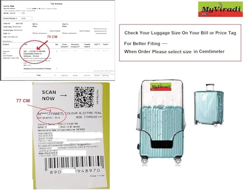 Image of MyViradi PVC Transparent Luggage Waterproof Cover Suitcase Cover for Aristocate, American Turister, Safari, VIP (Hard Luggage, 24+28 Combo of 2)
