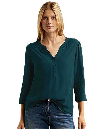 Cecil Damen B344153 Viskose Bluse, deep Lake Green,XXL
