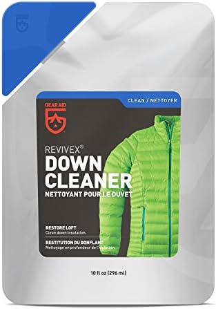 GEAR AID Revivex Down Cleaner for Washing and Restoring Loft in Puffer Jackets, Vests, Blankets, and Sleeping Bags, 10 Fl Oz