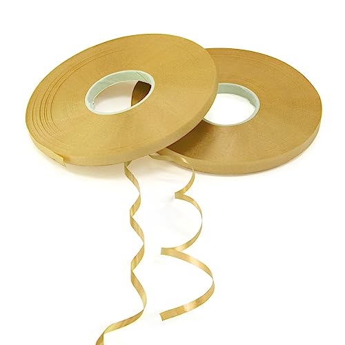 Bealif 2 Rolls Gold Ribbon for Birthday 5mm Gold Curling Ribbon 50m/roll Golden String for Gift Wrapping Flower Crafts Birthday Party Festival Wedding Christmas Decorations