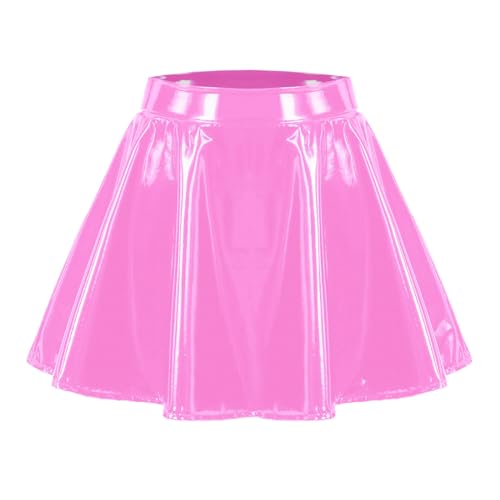 Gonna corta pieghettata da donna, gonna grande performance, gonna soffice, gonna da principessa, Colore: rosa., XL