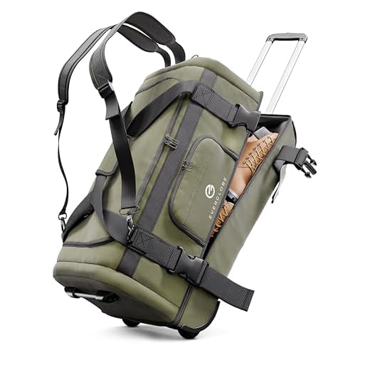 Reisetasche mit Rollen 90L Groß XL [Khaki] 3in1 Luggage - Tasche, Trolley, Rucksack mit Rollen | Travel Bag, Reisetaschen für Herren & Damen, Reisetasche Herren als Rollkoffer oder Reise Tasche