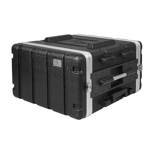 Image of Sound Town Lightweight 6U PA DJ Rack /Road Case with 5U Rack Space, ABS Construction, 19 inch Depth, Retractable Handle, Wheels and Heavy-Duty Latches (STRC-A6UT)