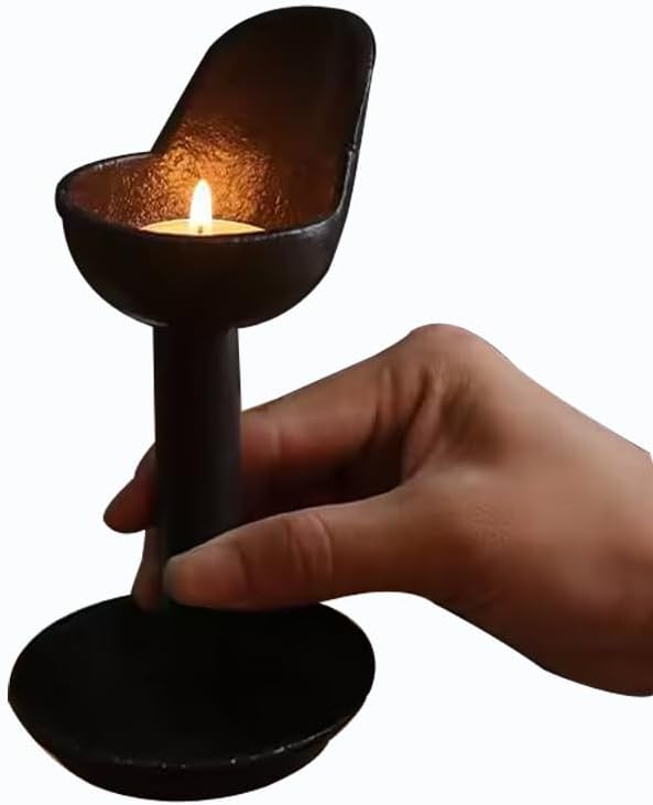 Rustic Vintage Cast Iron Tealight Candle Holder - Tea Light Candle Holder for Home Decor Wedding, Party, Gift