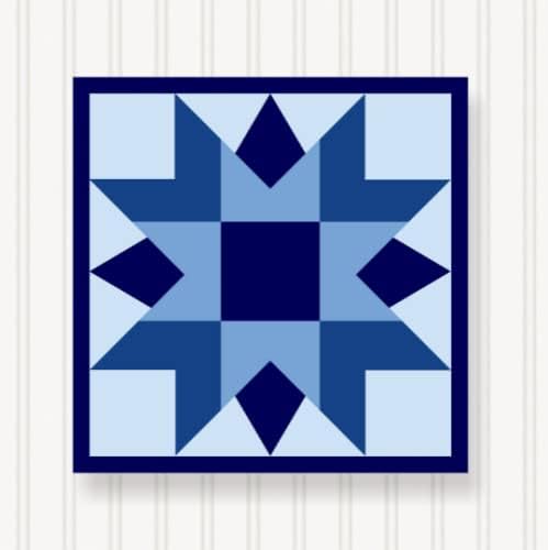 BQ036-01 BARN Quilt Block Outdoor Square | 6 Sizes | Outside Pattern | Wall Art | Yard Art | Barn Quilt Sign | Farm Quilt Design (18" x 18" 1 Sided)