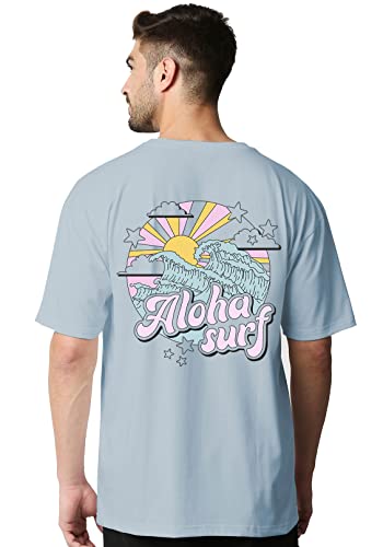 Image of Wear Your Opinion Men's Back Print Oversized Graphic T-Shirt (Design : Aloha Surf)