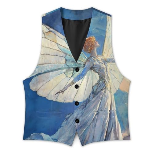 Butterflys Lady Casual Suit Vest for Men Formal Business Dress Regular Fit Waistcoat Tuxedo2