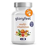 Multivitaminas y Minerales - 450 Comprimidos (Suministro para +1 año) - Todas las Vitaminas A,B,C,D3,E, Calcio, Zinc, Selenio – Multivitaminico Activo Completo para Hombre y Mujer