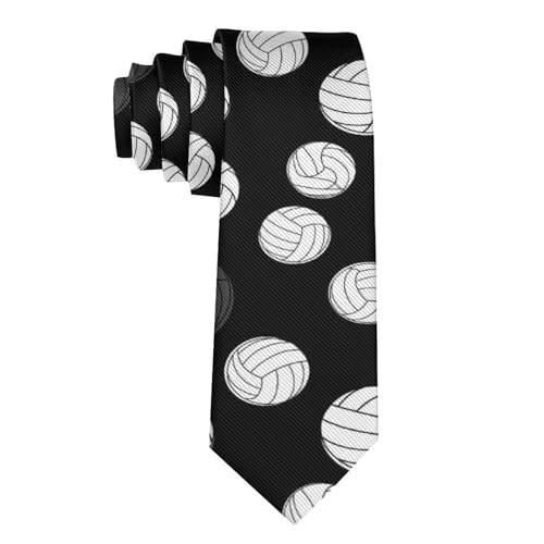MZERSE Fashion Neckties Mens Shirt Uniform Skinny Tie for Business Holiday Necktie Volleyball Black And White