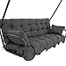 PATIO Auflage Hollywoodschaukel 180 cm Minorca Auflagen Set Sitzkissen Rückenlehne 2 x Seitenkissen Schaukelbank Auflage Grau