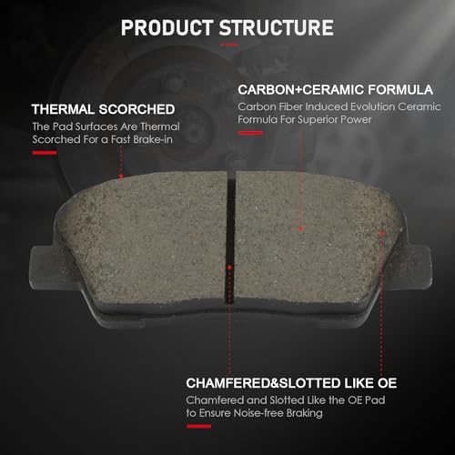 Image of cciyu D1815 & D1816 Front & Rear Ceramic Disc Brake Pads Kit For Kia Sorento 2016-2020