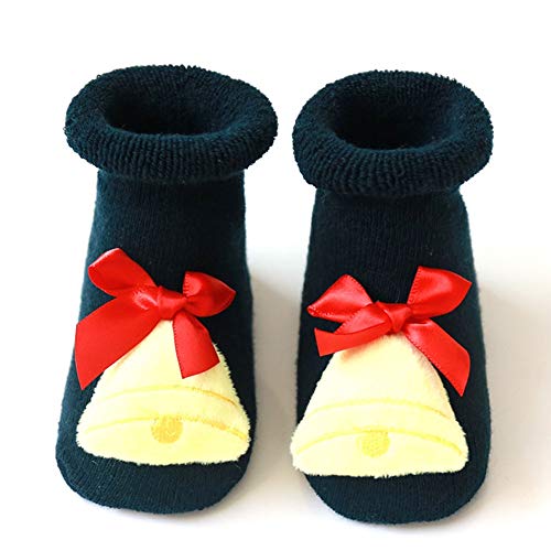 DXQDXQ Babysocken Cartoon Baby Socken Neugeborenen Baby Mädchen Jungen Socken Anti-Slip Socken Slipper Schuhe Weihnachten Socken Stiefel Geeignet for 0-3 Jahre (Color : Blue, Size : S) Cover