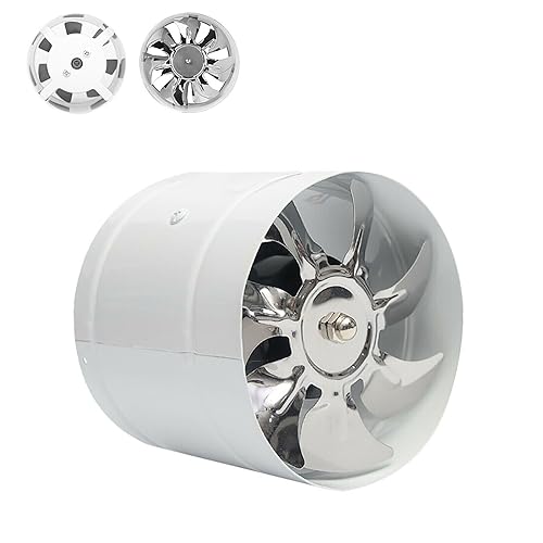 10 Inch Inline Duct Fan, 1240 CFM Metal Duct Fan, Low Noise Booster Blower for HVAC Ventilation in Grow Tent, Basements, Bathrooms and Kitchens, White