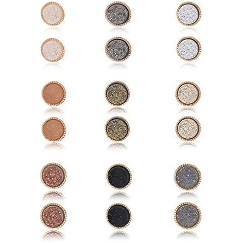 Ofeiyaa 9 Pairs Druzy Stud Earrings Cover