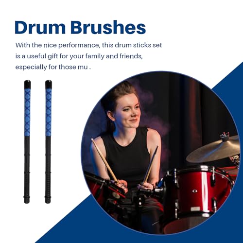 Yaregelun Drum Brush Sticks Professional Nylon Drum Brushes Rod Sticks for Drum Cajon Jazz Musical Instruments Percussion Part - Thumbnail 3
