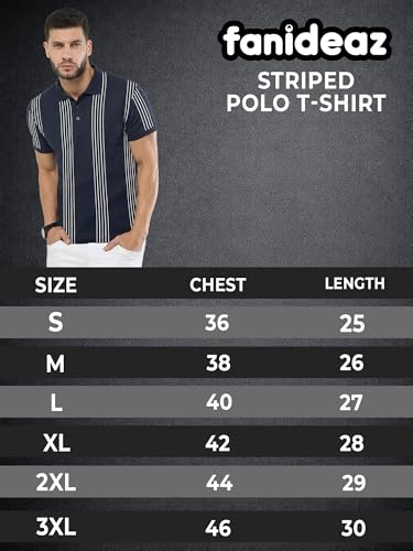 Image of fanideaz Branded Mens Half Sleeve Cotton Striped Polo T-Shirt for Mens || Polo Tshirt for Men || Branded Tshirt for Men