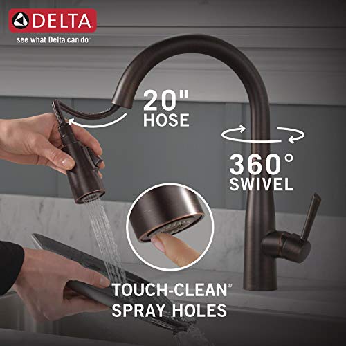 Delta Faucet Essa Pull Down Kitchen Faucet with Soap Dispenser, Kitchen Sink Faucet Oil Rubbed Bronze, Magnetic Docking Spray Head, Delta Kitchen Faucet Pull Down, Venetian Bronze