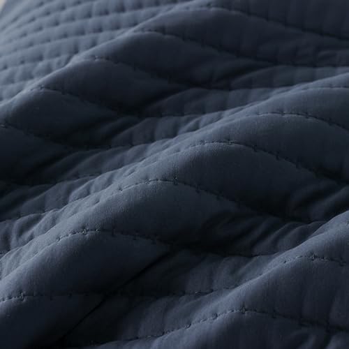 Couverture matelassée bleue 300x270 cm grand dessus de lit boutis 2 p