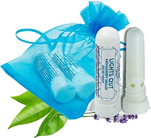 LIGHTS OUT Aromatherapy Nasal Inhaler (2PK) – Relaxing Essential Oil Blend with Lavender and Neroli – Natural Undiluted Essential Oils – Relaxation and Sleep Support – Great Gift Idea