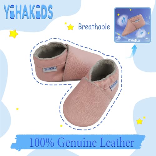 YIHAKIDS Baby Leather Shoes Soft Sole First Walking Moccasins Infants Toddler Boys Girls Crawling Slippers Slip-on Shoes Solid Color Shoes2