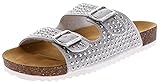  Buffalo Damen Pantolette Rey Silber 41