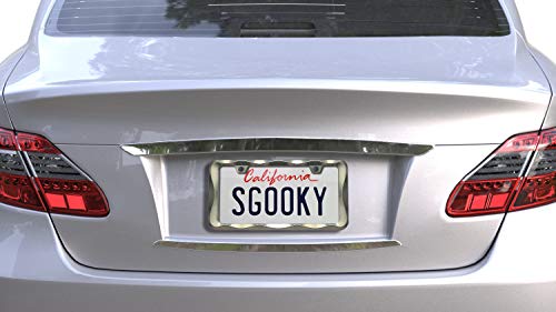 Sgooky 3D Curly Wave Pattern License Plate Holder Brush Nickel License Plate Frame From Pure Zinc Alloy Metal Perfect Plate Holder (1Pc, Brush Nickel) #TOP7