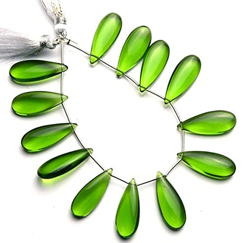 Perles quartz hydro vert péridot 10x25mm pour créer vos colliers d'été