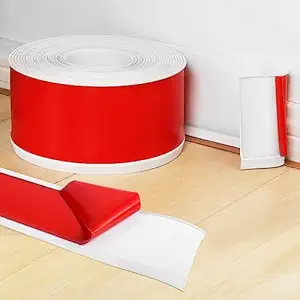 Chaoaixx Flexible Baseboard Molding Trim - 4 Inch(W) x 30 Feet(L) Vinyl Wall Base Cove Base, Self-Adhesive Peel and Stick Rubber Baseboard Cove Base?White?